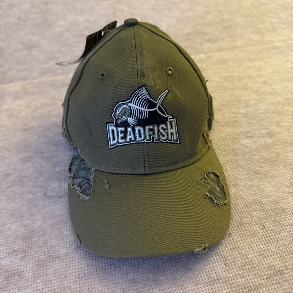DeadFish Camo Realtree  Advertising Strapback Adjustable‎ Hat Baseball Cap New